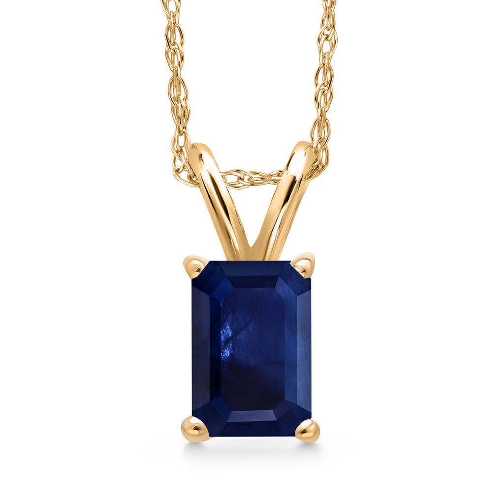 Blue Sapphire - September_Pendant in 10K Yellow Gold