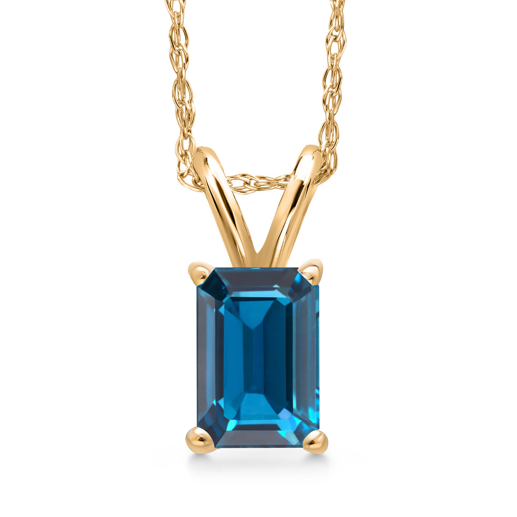 London Blue Topaz - November_Pendant in 10K Yellow Gold
