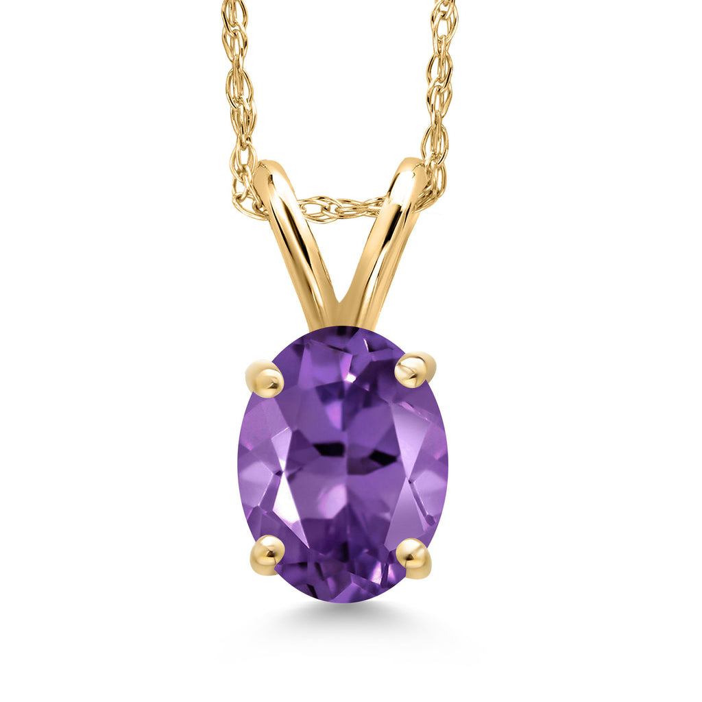 Amethyst - February_Pendant in 10K Yellow Gold