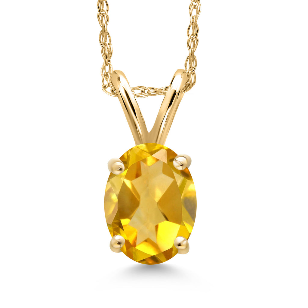 Citrine - November_Pendant in 10K Yellow Gold