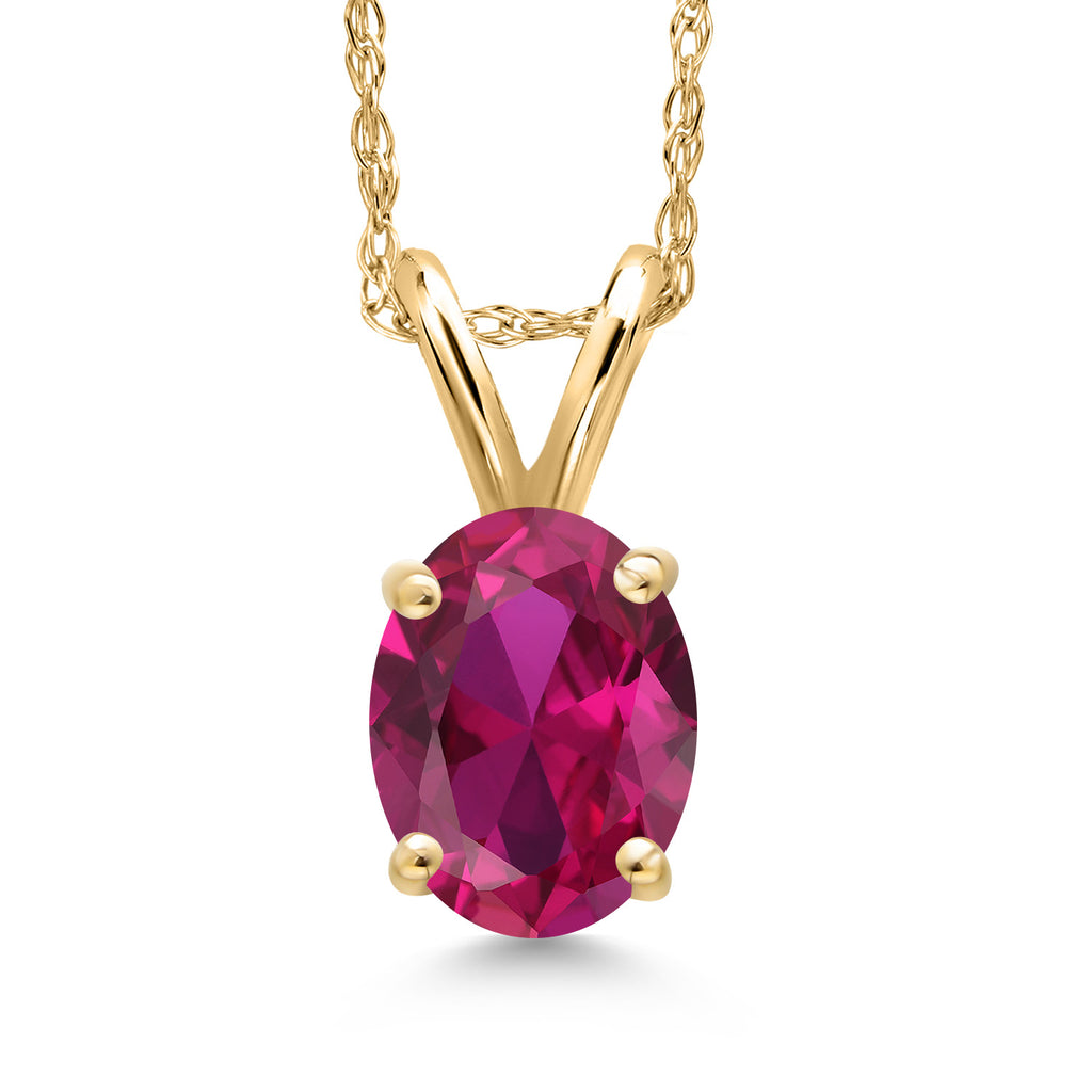 Created Ruby - July_Pendant in 10K Yellow Gold