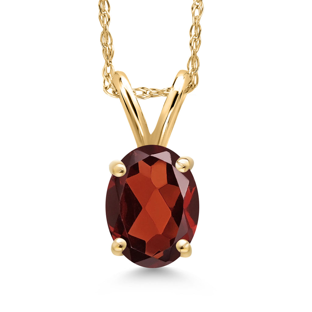 Garnet - January_Pendant in 10K Yellow Gold