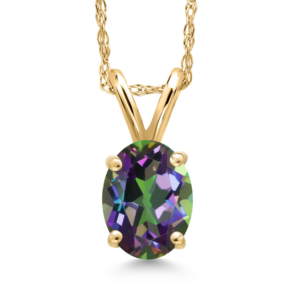Green Mystic Topaz_Pendant in 10K Yellow Gold