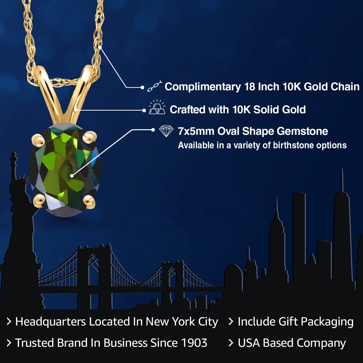 Mystic Topaz_Pendant in 10K Yellow Gold