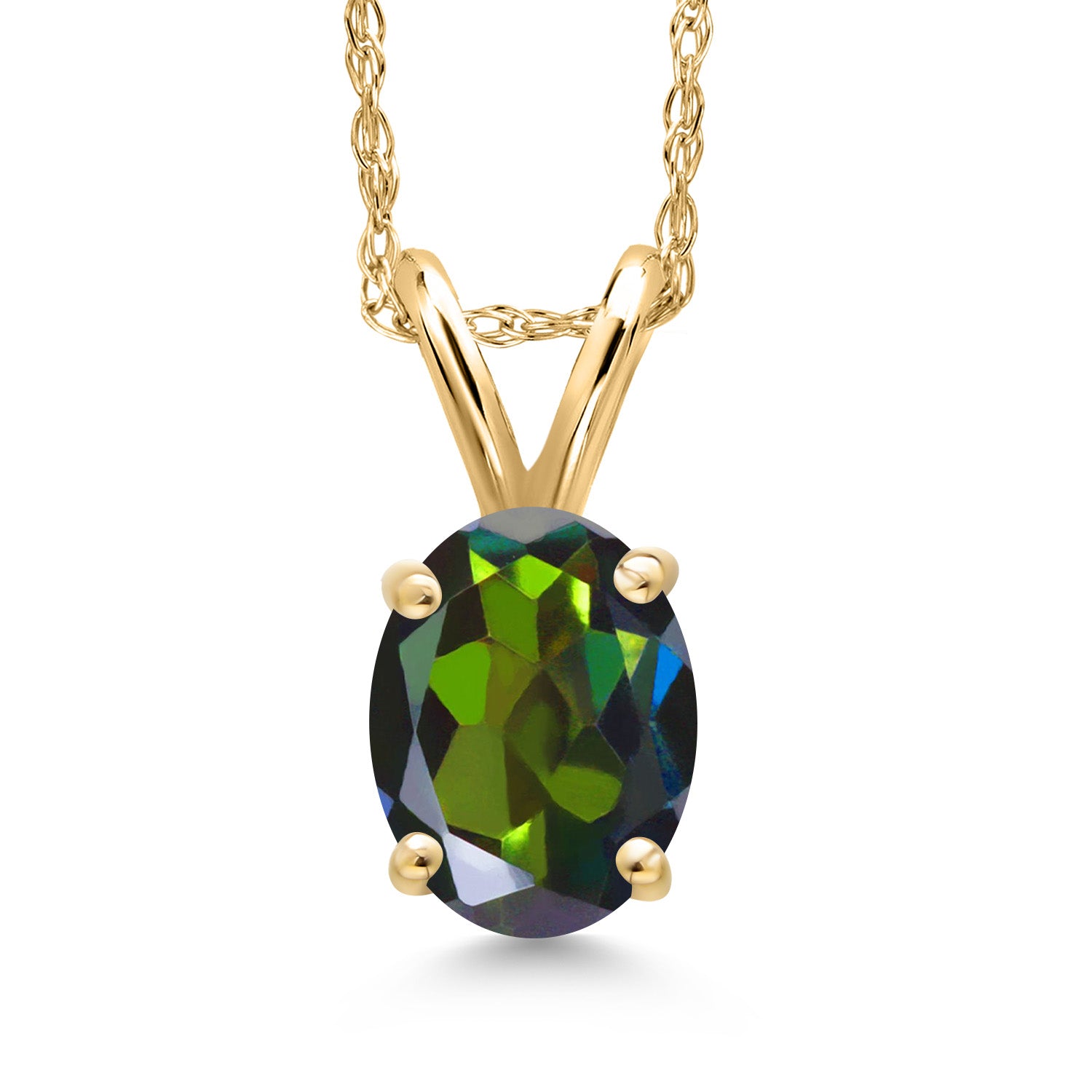 Mystic Topaz_Pendant in 10K Yellow Gold