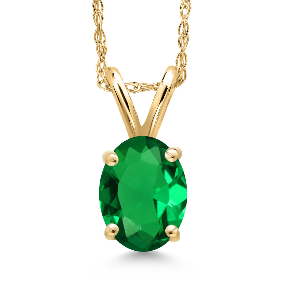 Nano Emerald - May_Pendant in 10K Yellow Gold