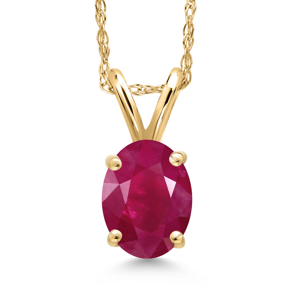 Ruby - July_Pendant in 10K Yellow Gold