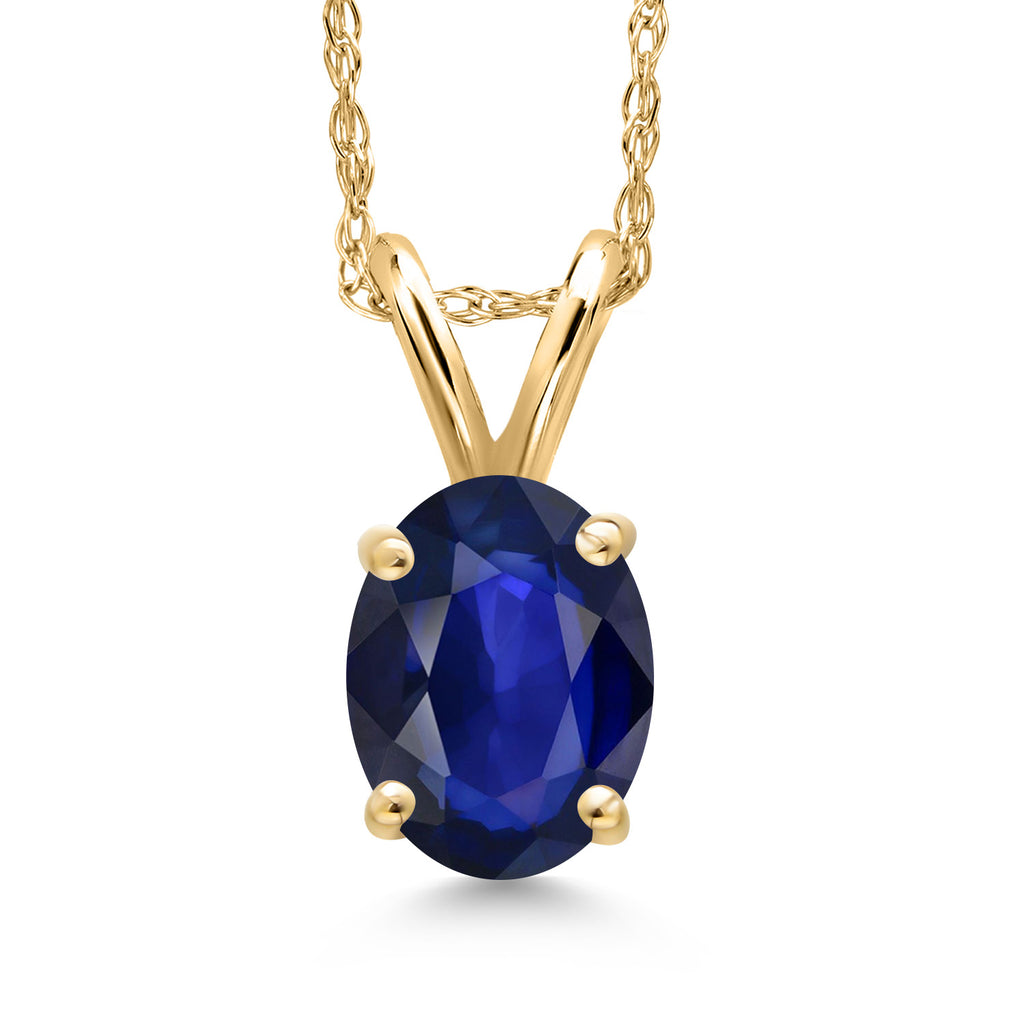 Blue Sapphire - September_Pendant in 10K Yellow Gold