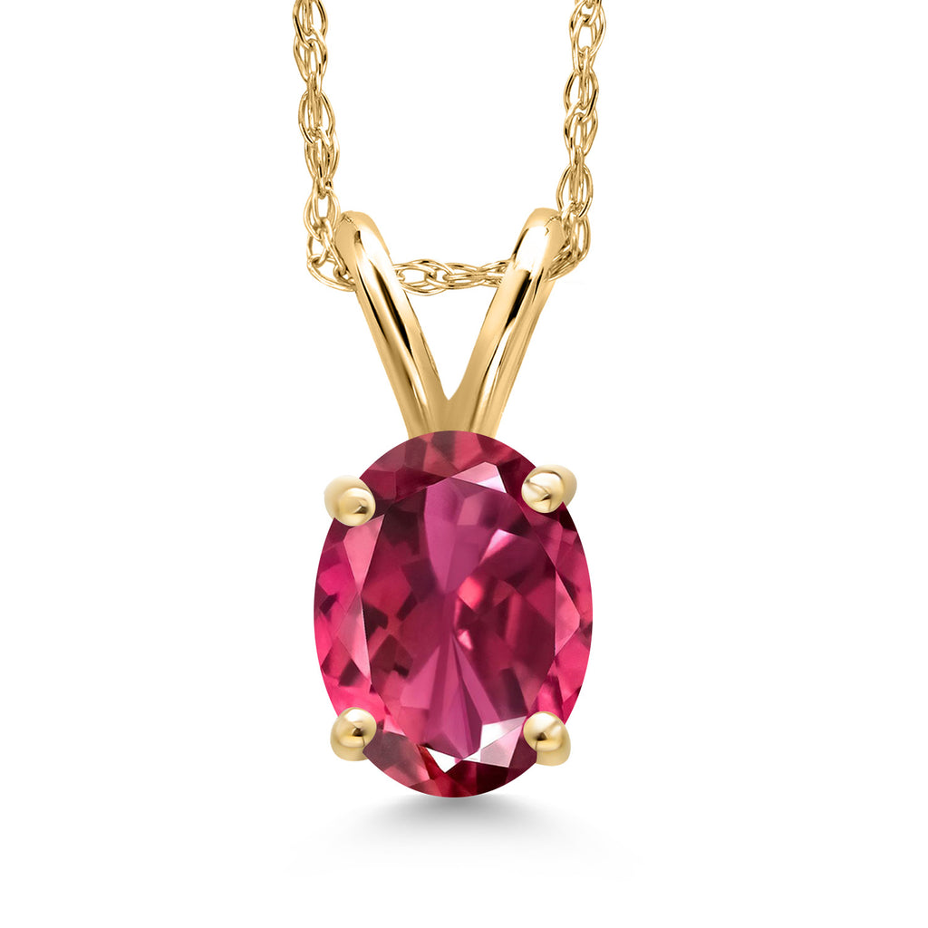 Pink Tourmaline - October_Pendant in 10K Yellow Gold