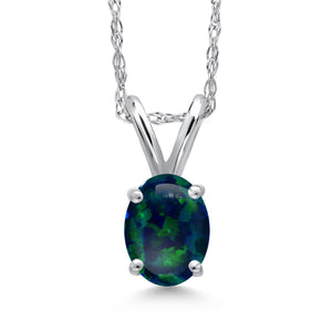 Green Opal - October_Pendant in 10K White Gold