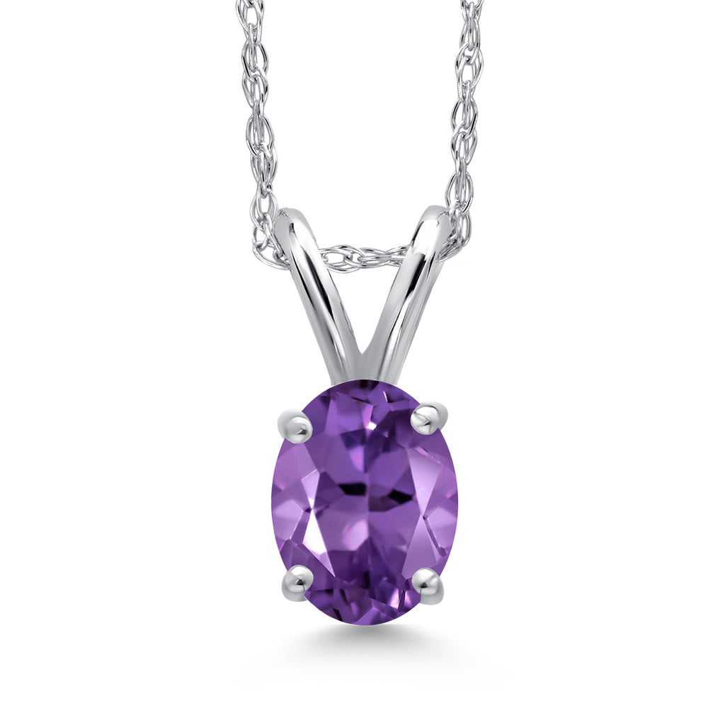 Amethyst - February_Pendant in 10K White Gold