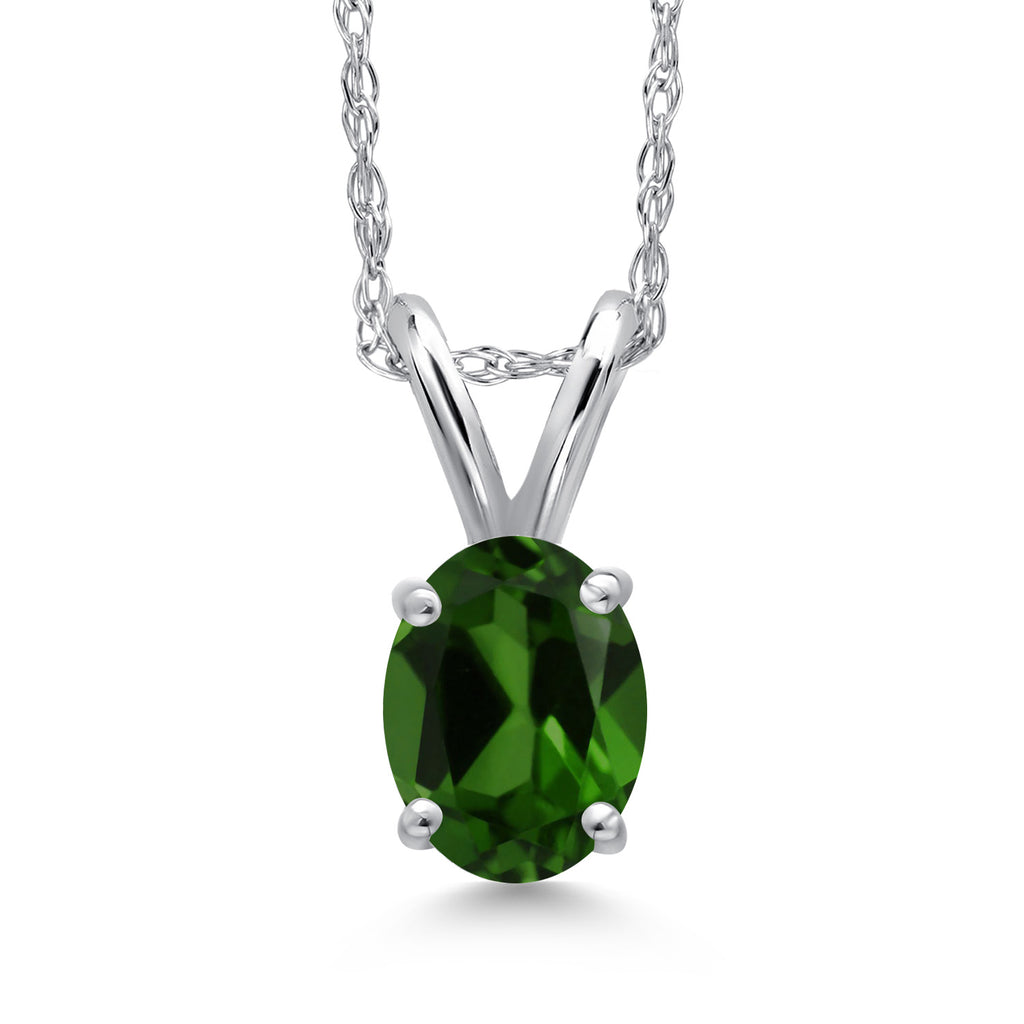 Chrome Diopside_Pendant in 10K White Gold