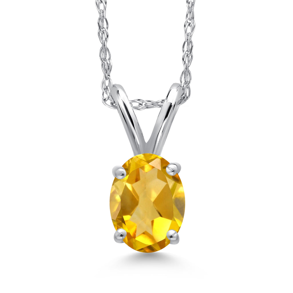 Citrine - November_Pendant in 10K White Gold