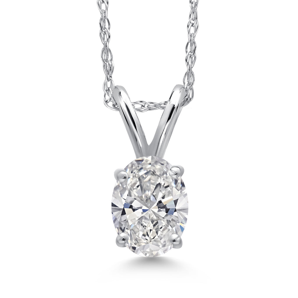 White Lab Grown Diamond - April_Pendant in 10K White Gold