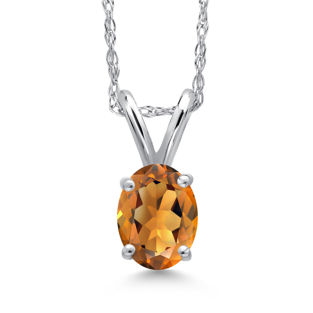 Madeira Citrine_Pendant in 10K White Gold