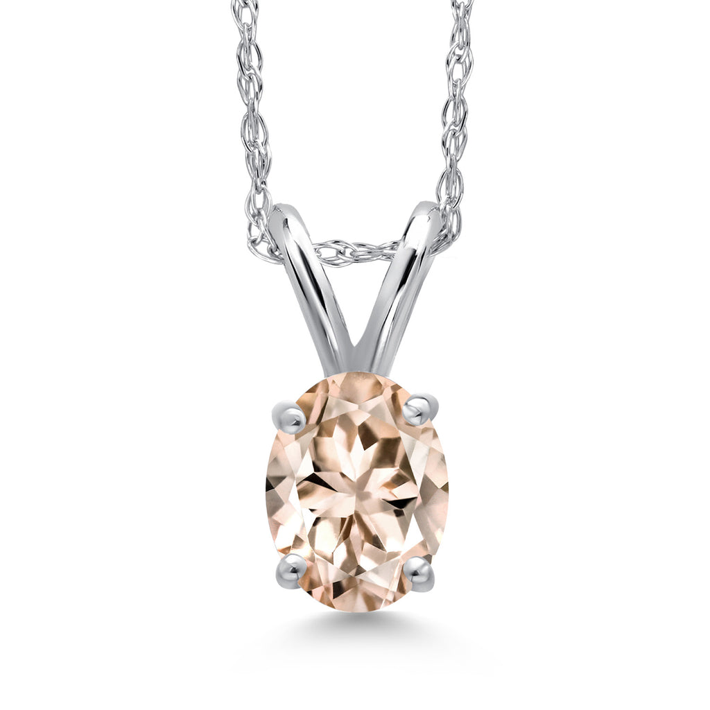 Morganite - October_Pendant in 10K White Gold