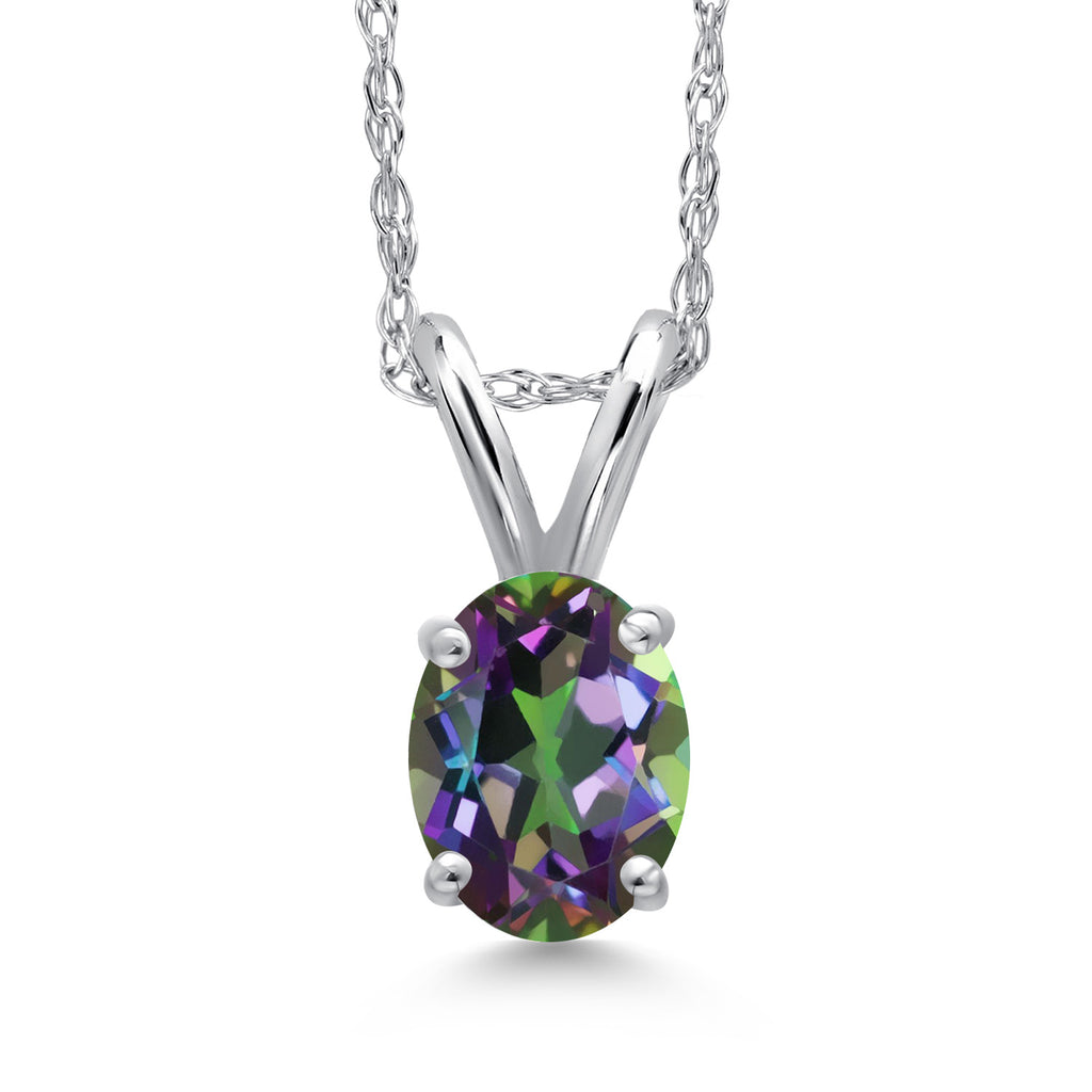 Green Mystic Topaz_Pendant in 10K White Gold