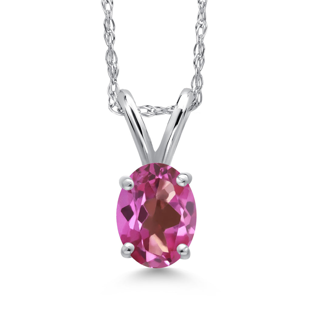 Pink Mystic Topaz_Pendant in 10K White Gold