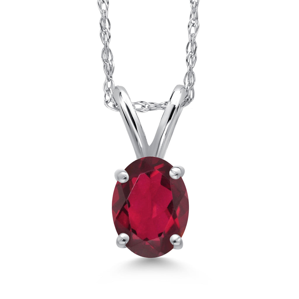 Ruby Red Mystic Topaz_Pendant in 10K White Gold