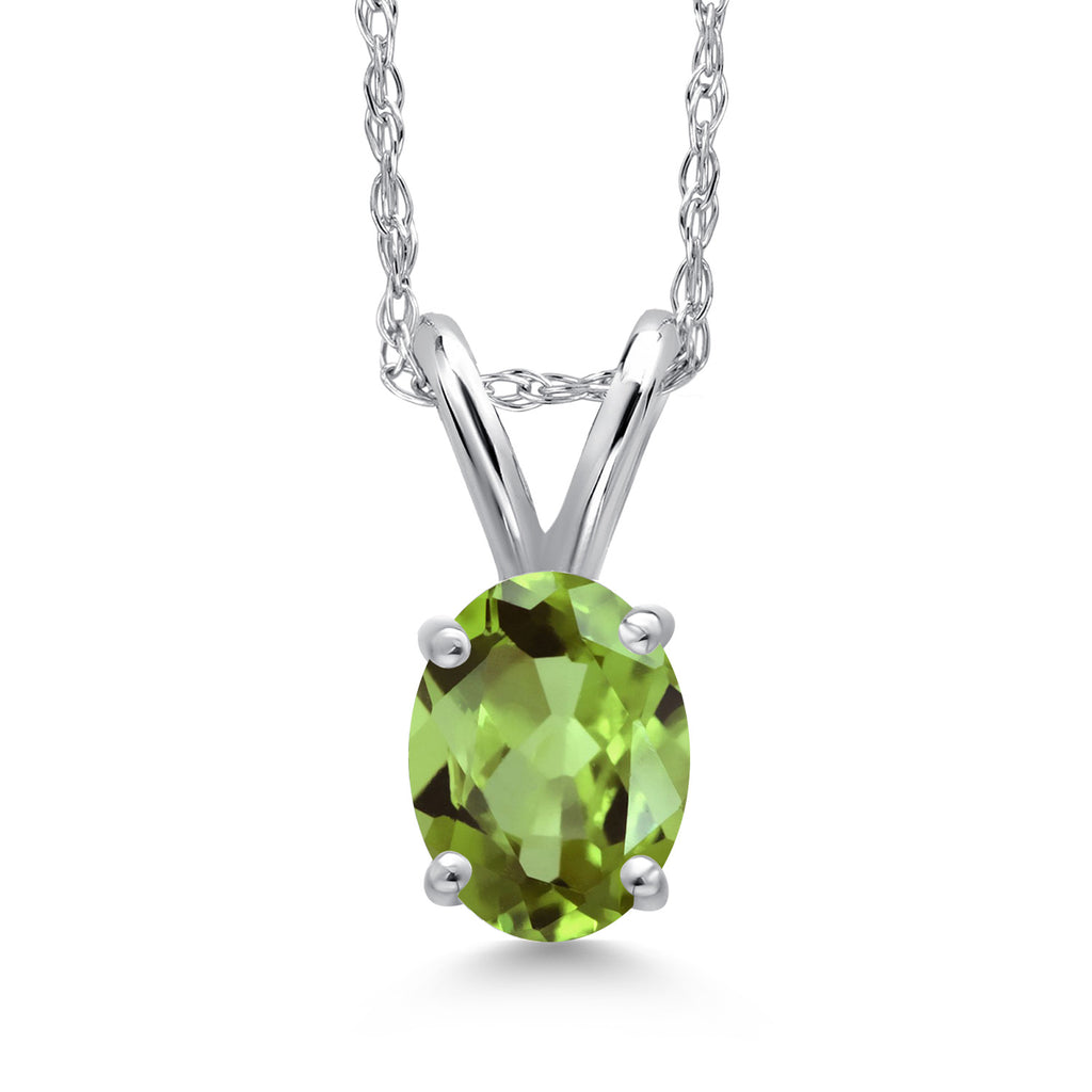 Peridot - August_Pendant in 10K White Gold
