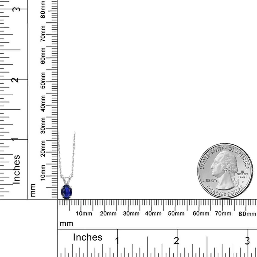 Blue B Sapphire - September_Pendant in 10K White Gold