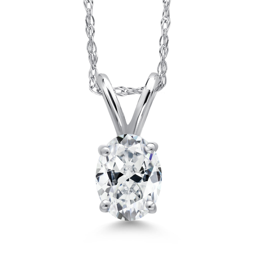 White Zirconia_Pendant in 10K White Gold