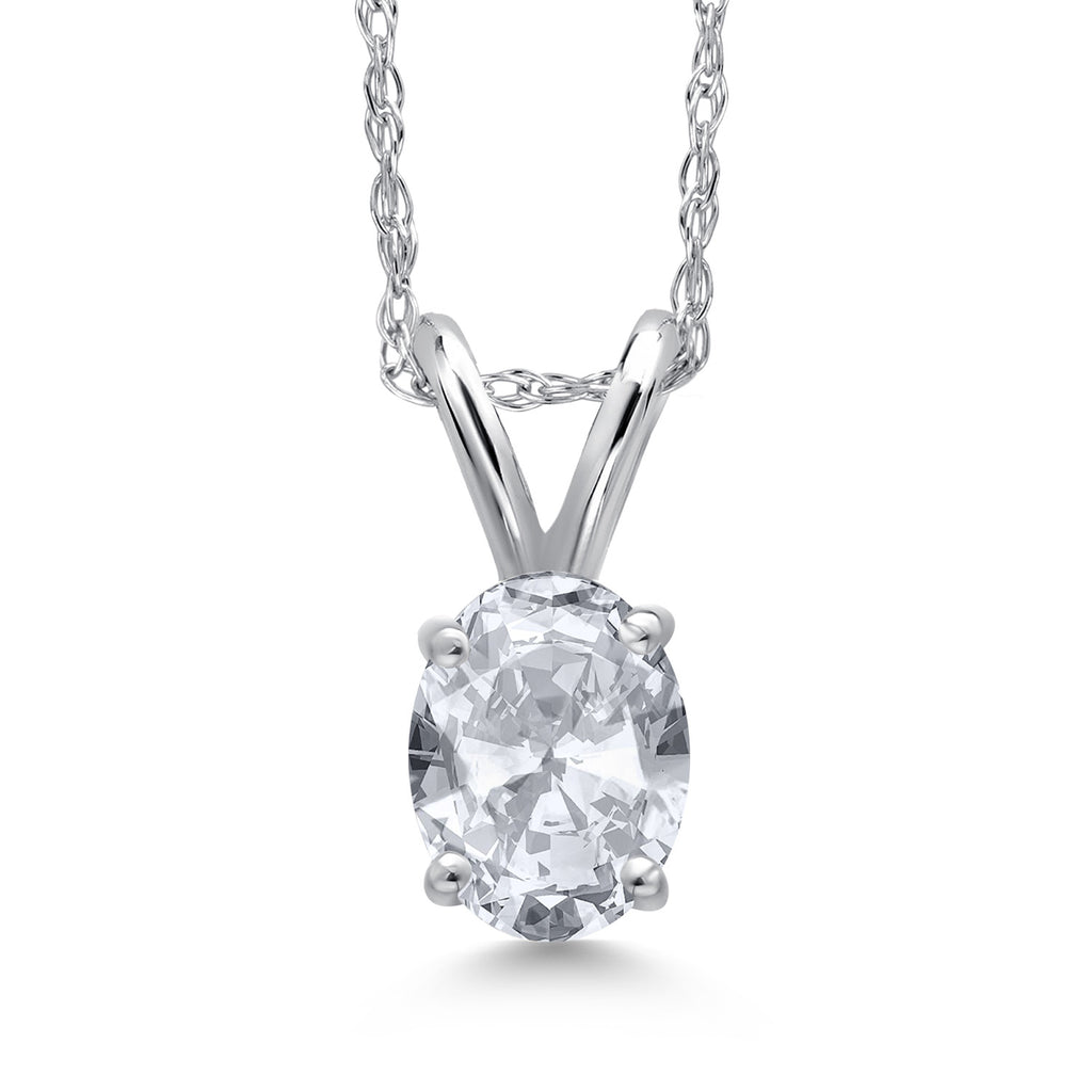 White Topaz - November_Pendant in 10K White Gold
