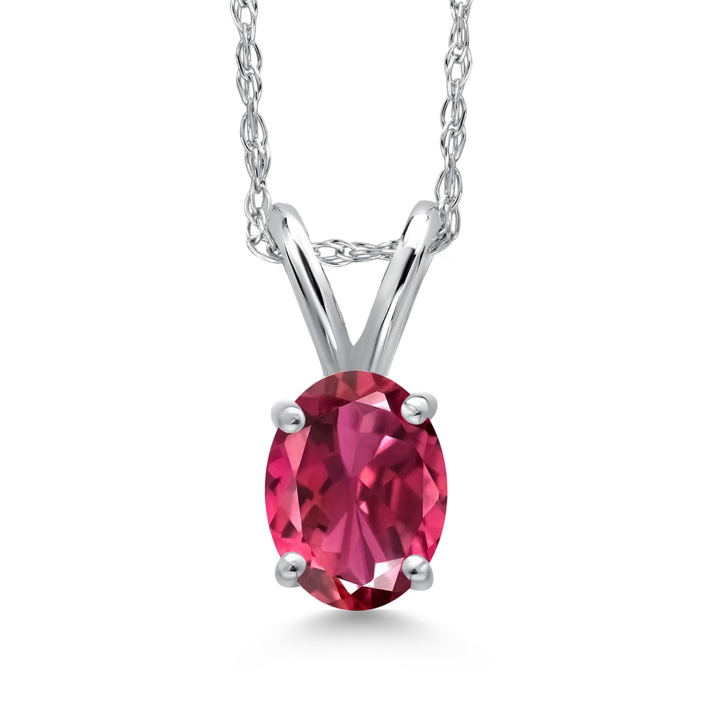 Pink Tourmaline - October_Pendant in 10K White Gold