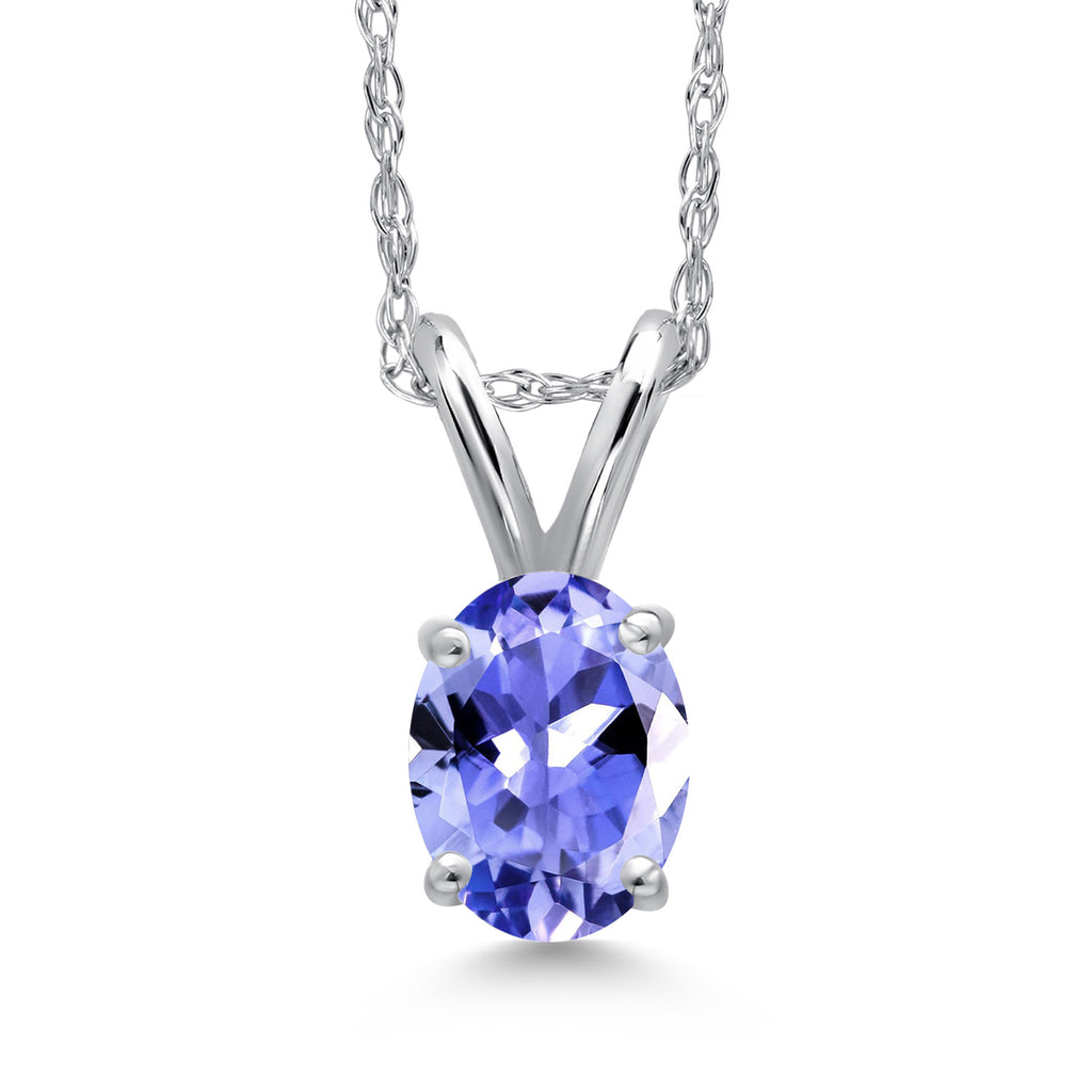 Tanzanite - December_Pendant in 10K White Gold