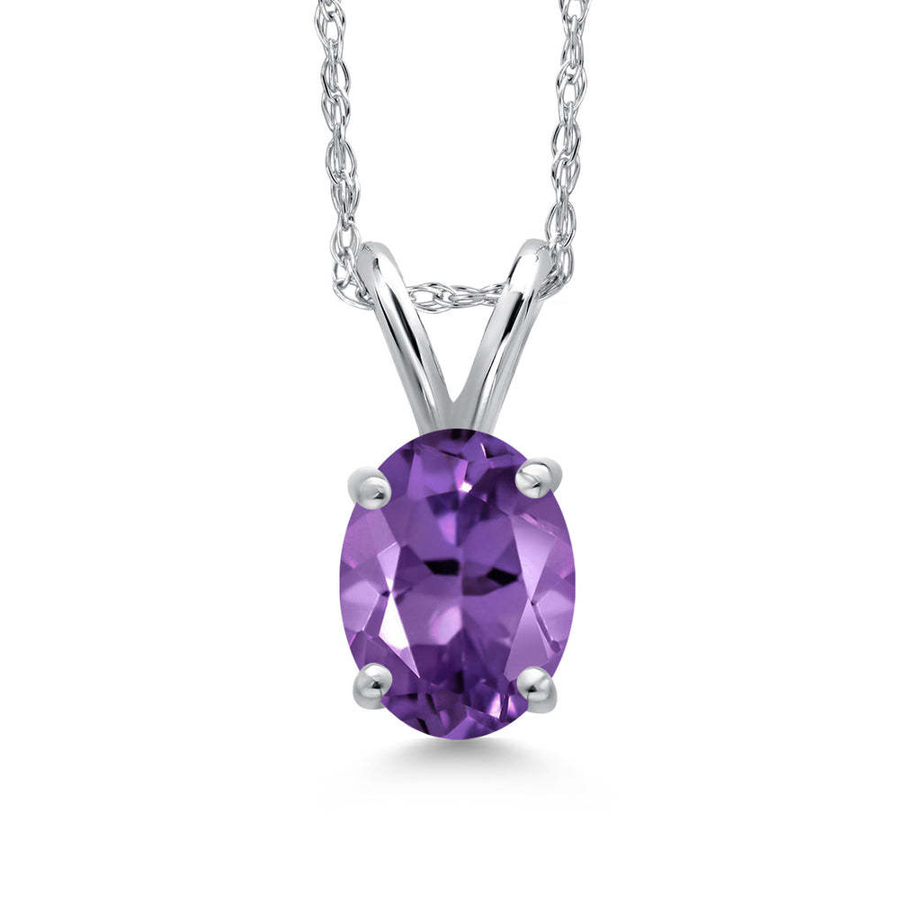 Amethyst - February_Pendant in 10K White Gold