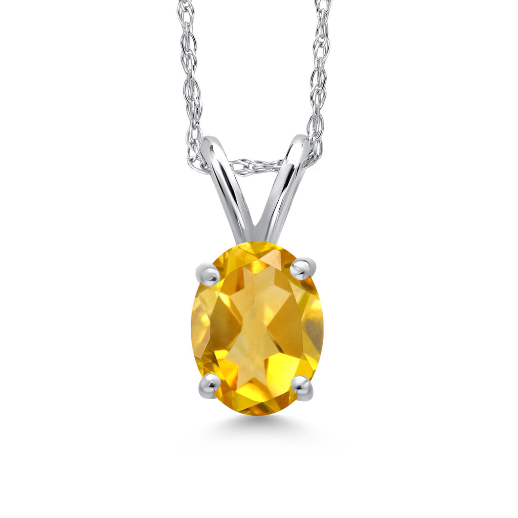 Citrine - November_Pendant in 10K White Gold
