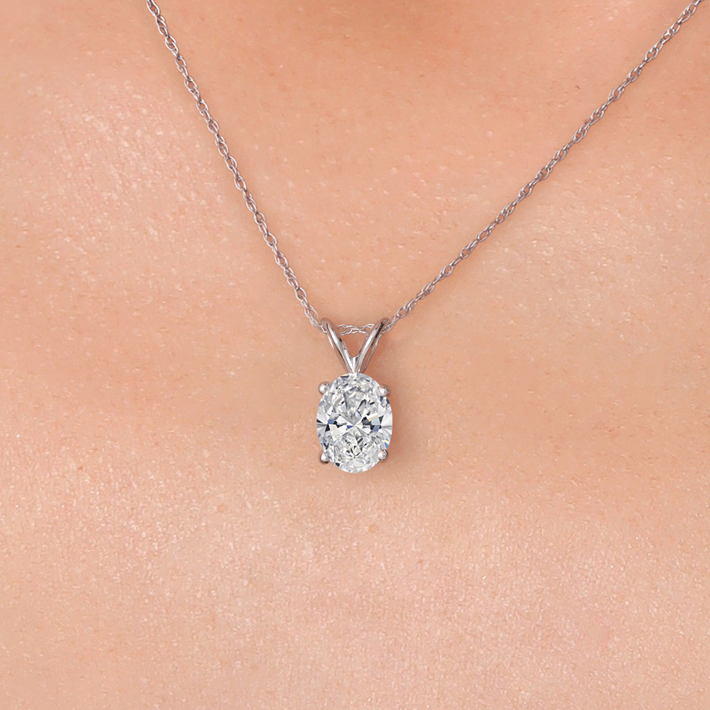 White Lab Grown Diamond - April_Pendant in 10K White Gold