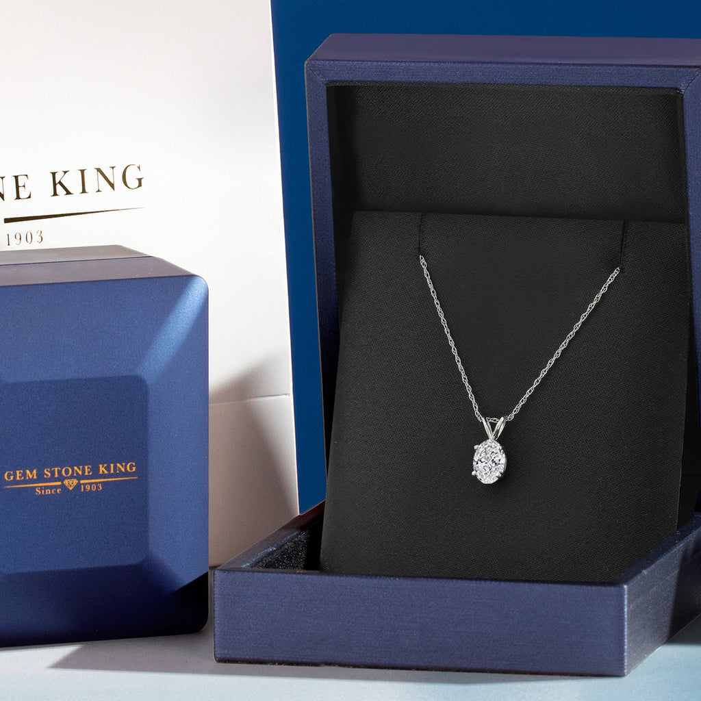 White Lab Grown Diamond - April_Pendant in 10K White Gold