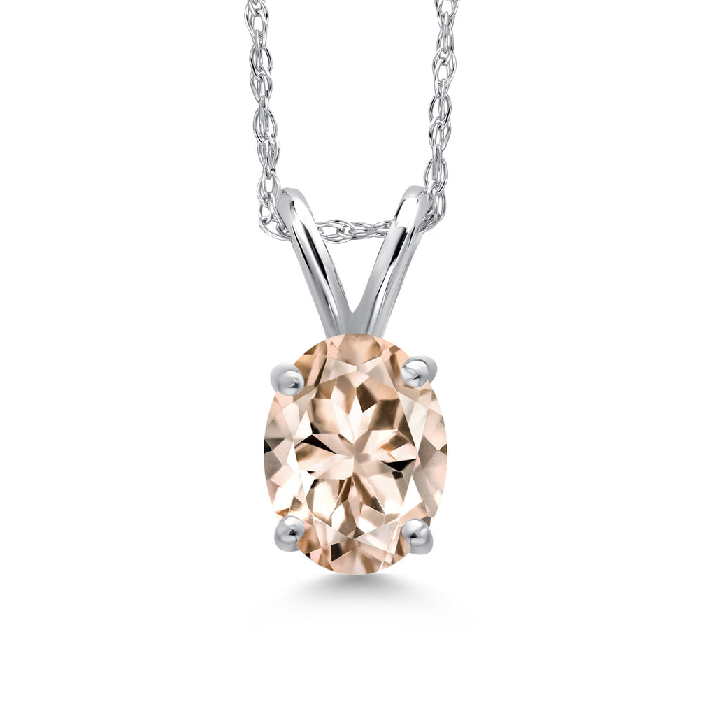 Morganite - October_Pendant in 10K White Gold