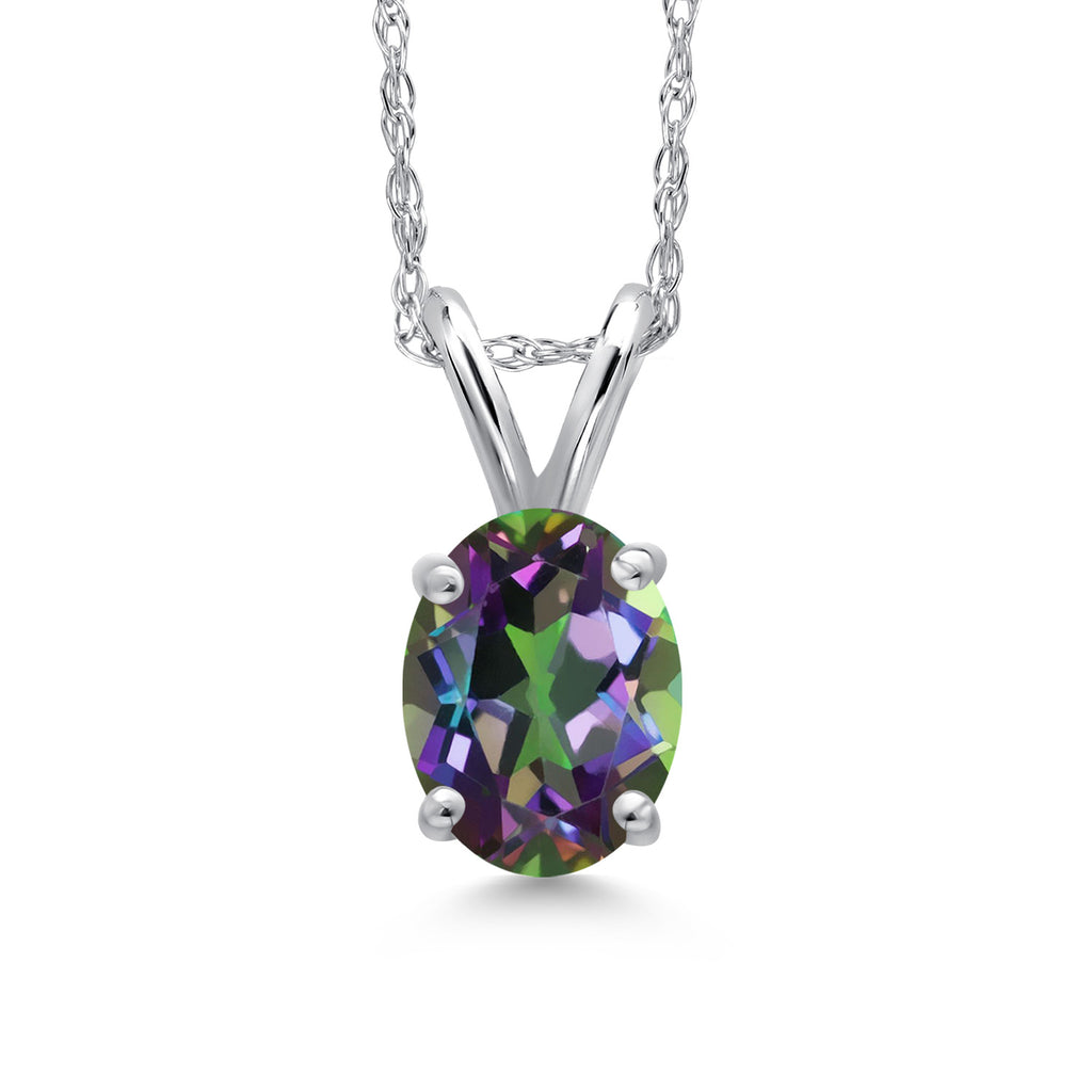 Green Mystic Topaz_Pendant in 10K White Gold