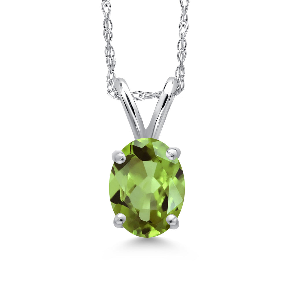 Peridot - August_Pendant in 10K White Gold
