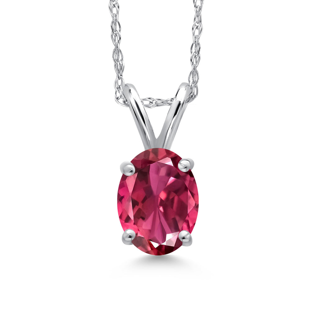 Pink Tourmaline - October_Pendant in 10K White Gold
