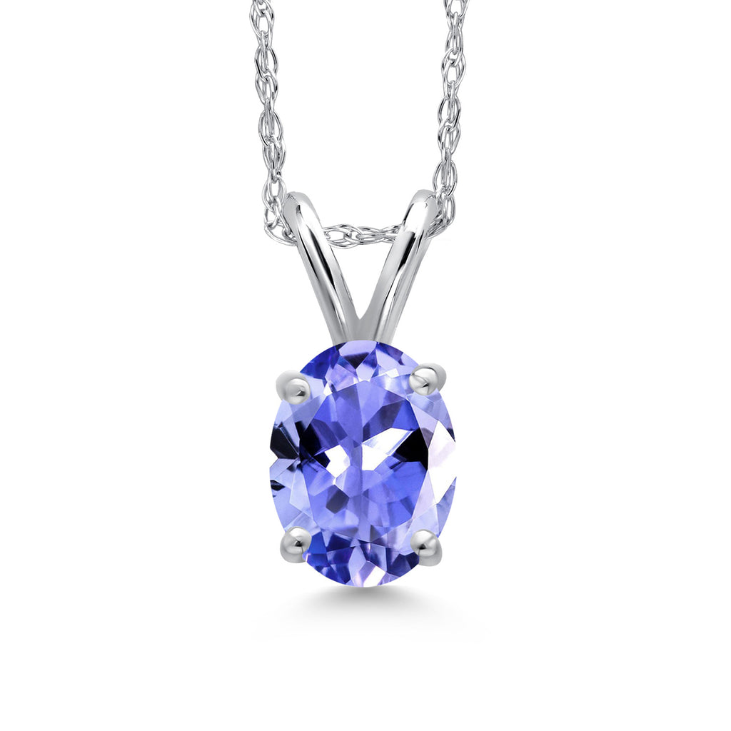 Tanzanite - December_Pendant in 10K White Gold