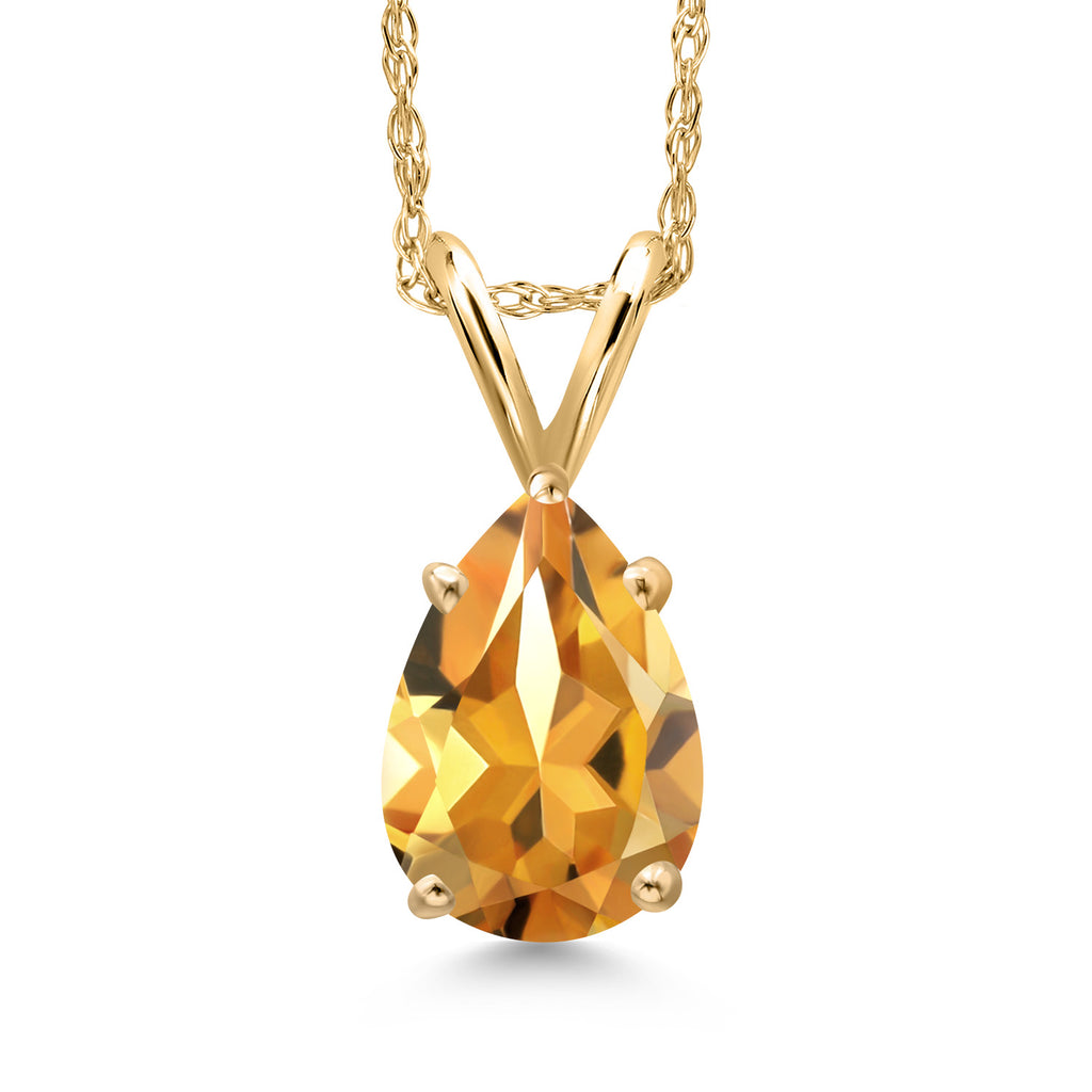 Citrine - November_Pendant in 10K Yellow Gold