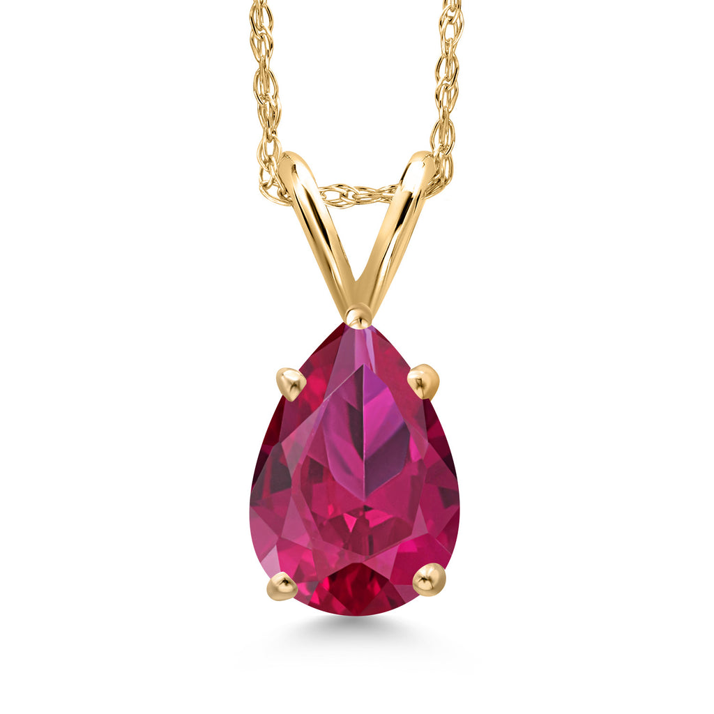 Created Ruby - July_Pendant in 10K Yellow Gold