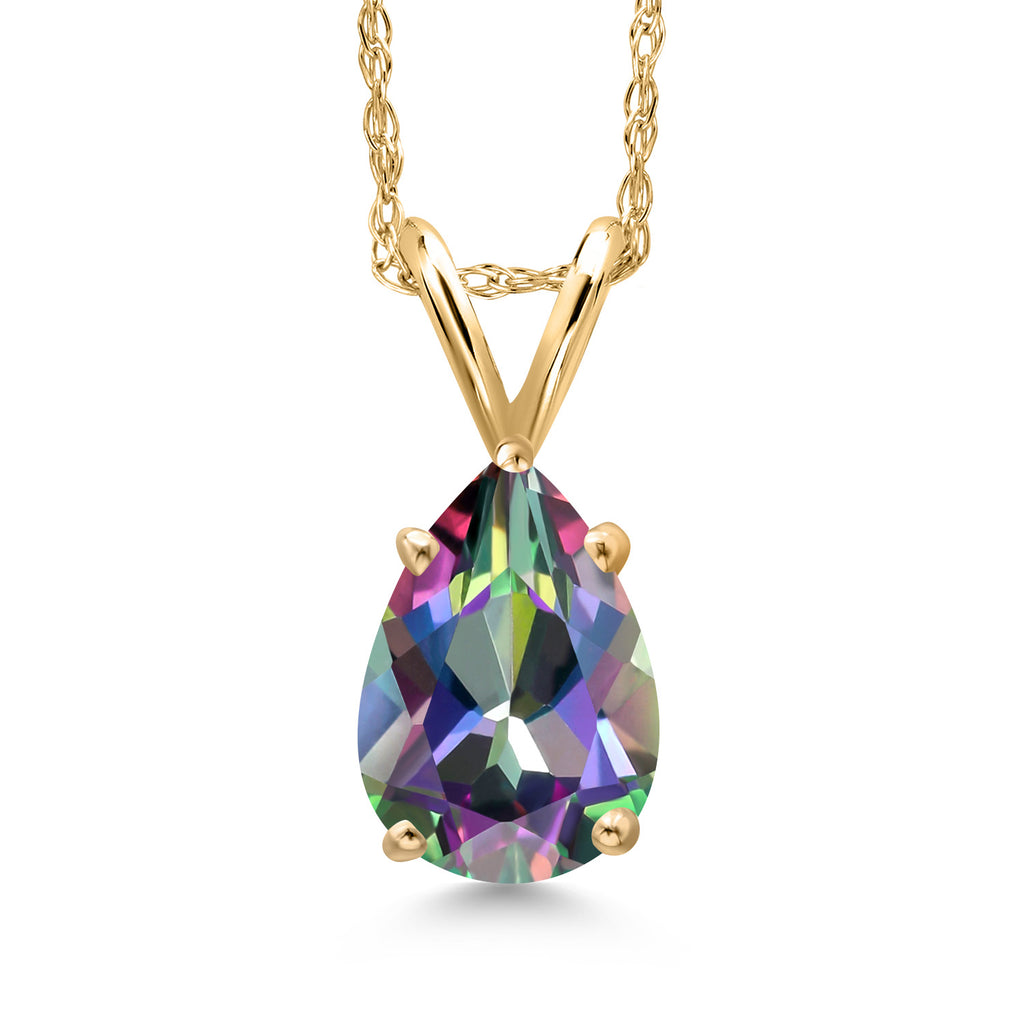 Green Mystic Topaz_Pendant in 10K Yellow Gold