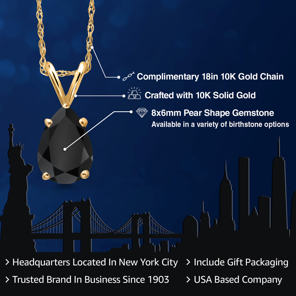 Onyx - December_Pendant in 10K Yellow Gold