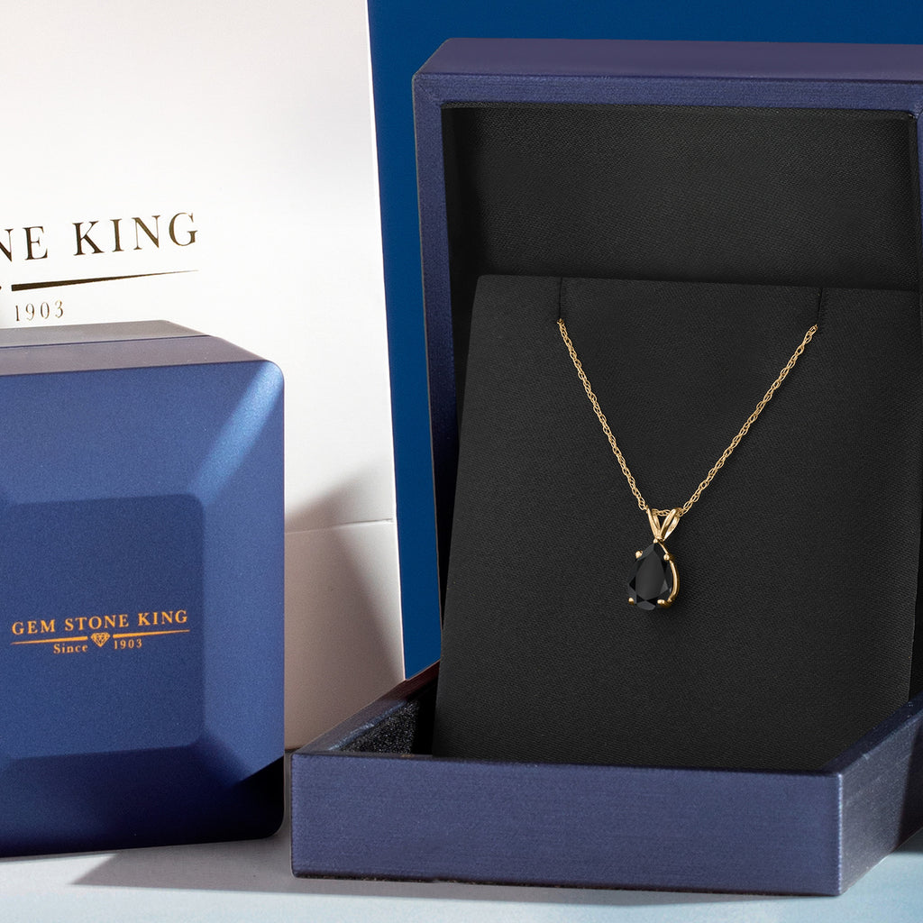 Onyx - December_Pendant in 10K Yellow Gold