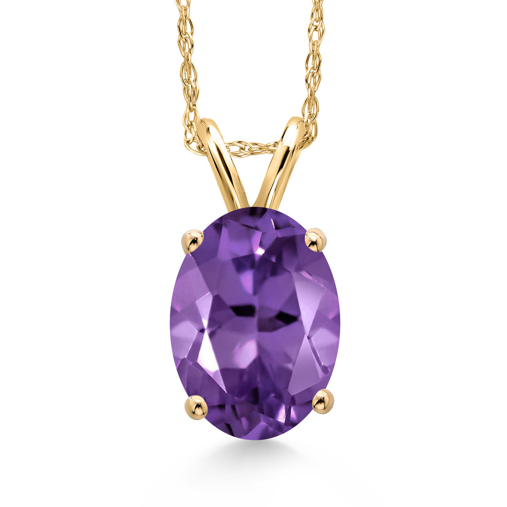 Amethyst - February_Pendant in 14K Yellow Gold