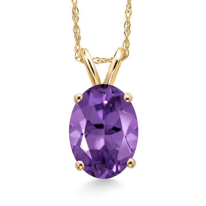 Amethyst - February_Pendant in 14K Yellow Gold