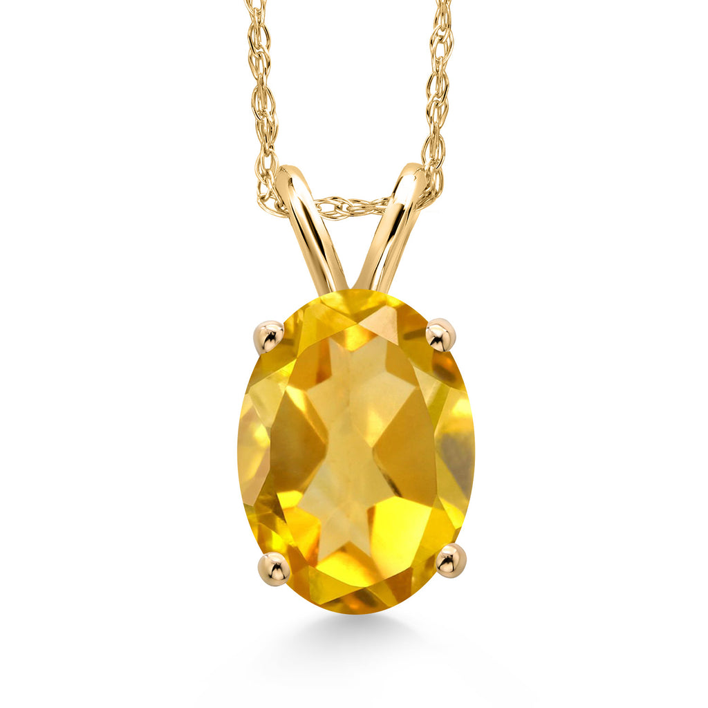 Citrine - November_Pendant in 14K Yellow Gold