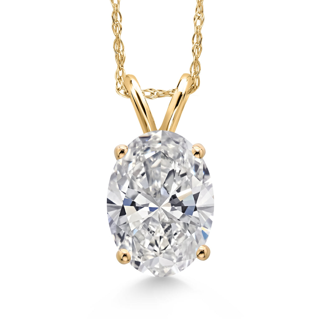 Oval Cut_1.50 Carat_Yellow Gold_Pendant in 14K Yellow Gold