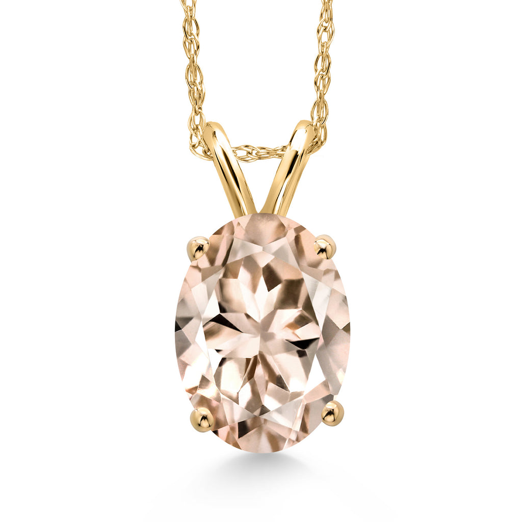 Morganite - October_Pendant in 14K Yellow Gold