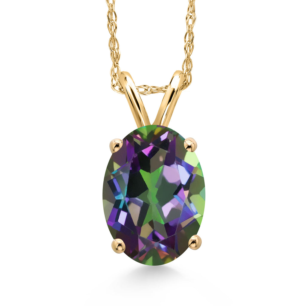 Green Mystic Topaz_Pendant in 14K Yellow Gold