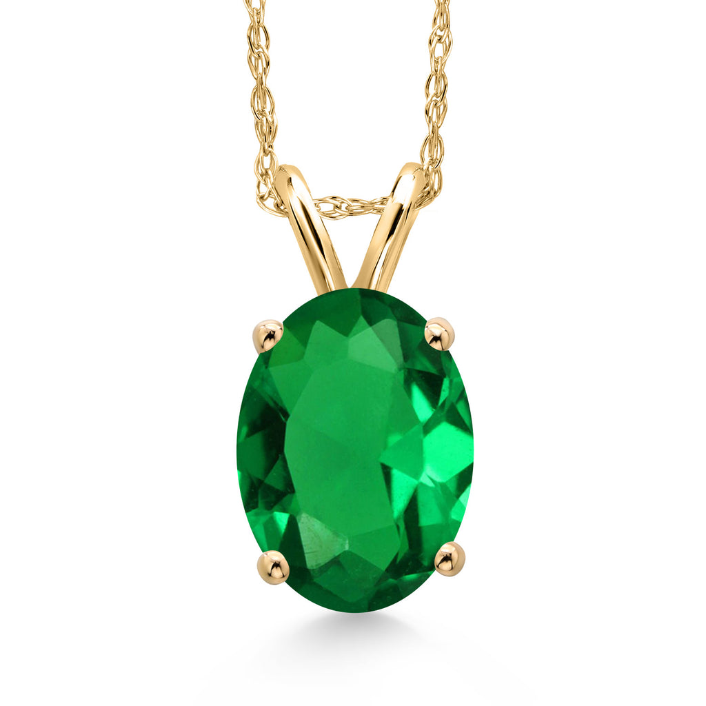 Nano Emerald - May_Pendant in 14K Yellow Gold